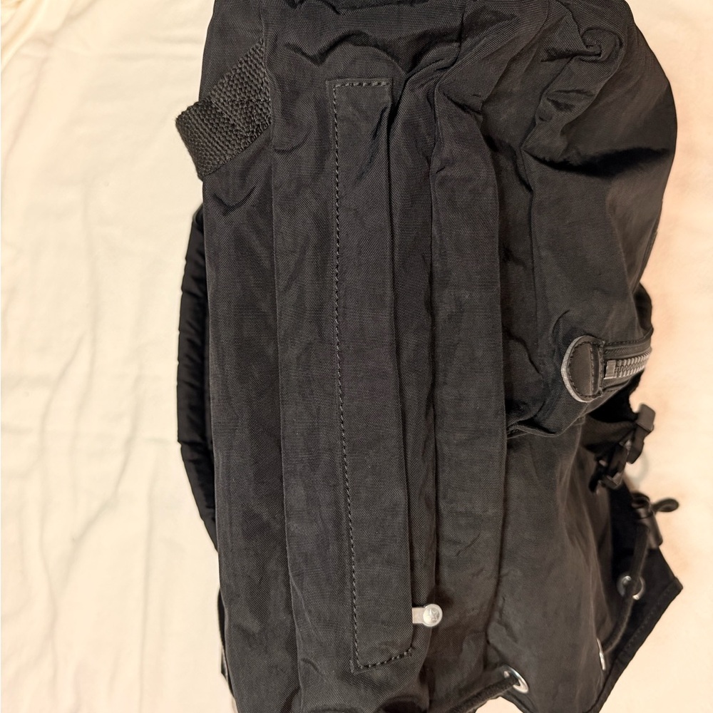 Kipling Black Drawstring Backpack With Monkey Cha… - image 4